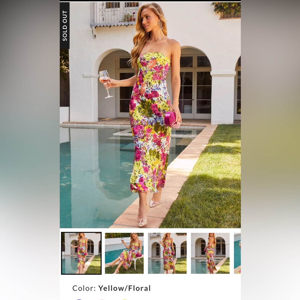Vici Vibrant Floral Strapless Dress